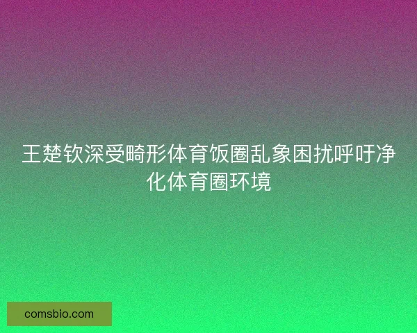 王楚钦深受畸形体育饭圈乱象困扰呼吁净化体育圈环境