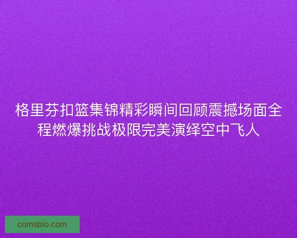 格里芬扣篮集锦精彩瞬间回顾震撼场面全程燃爆挑战极限完美演绎空中飞人